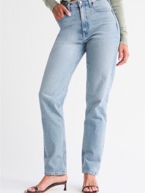 Abercrombie & Fitch Light Blue High-Rise Straight Jeans